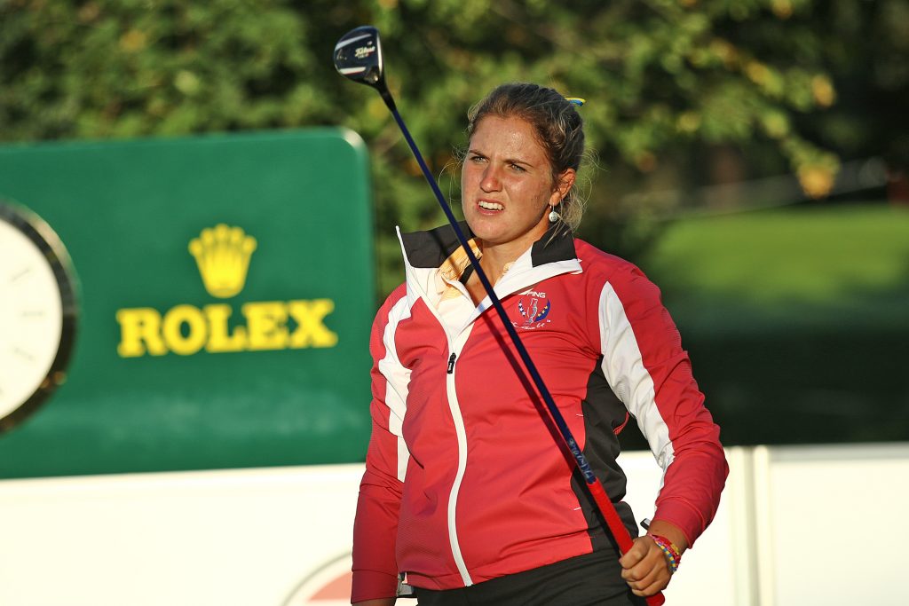 Leonie Harm die deutschen Farben beim Heimspiel in St. Leon-Rot. Foto: DGV/stebl