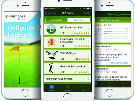 Die Golfapp liefert jetzt auch Rankings