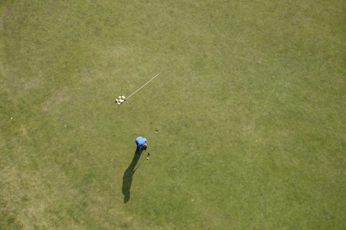 golfer von oben -