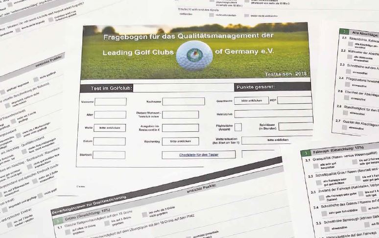 Fragebögen der "Leading Golf Clubs Germany"