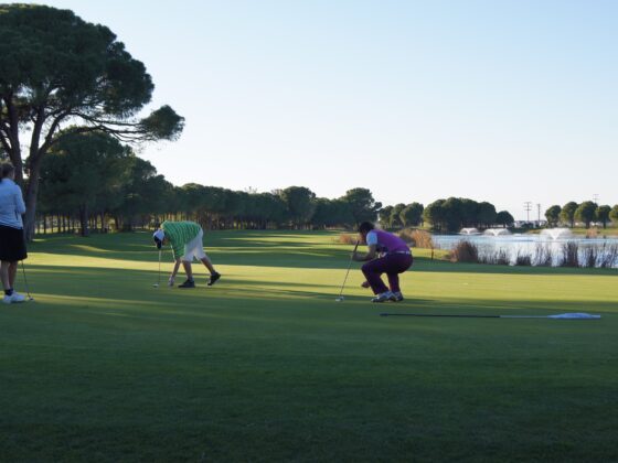 Golfer beim putten.