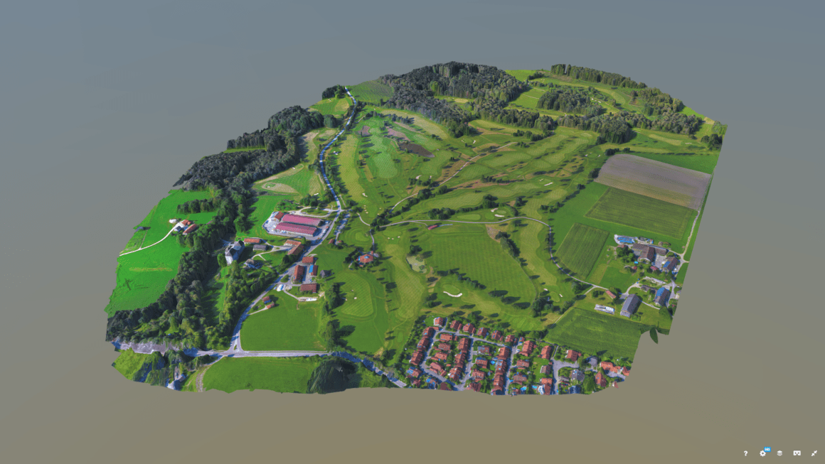 Ein Golfplatz-3D-Modell, hier der Golfclub Pfaffing