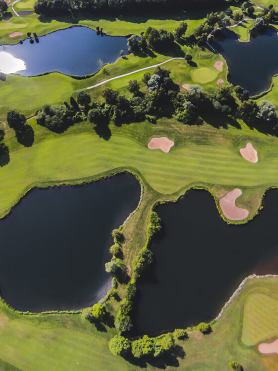 Golfplatz La Wantzenau als Luftbildaufnahme.