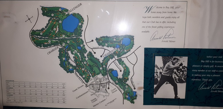Plan von dem Bay Hill Golfkurs in Orlando -