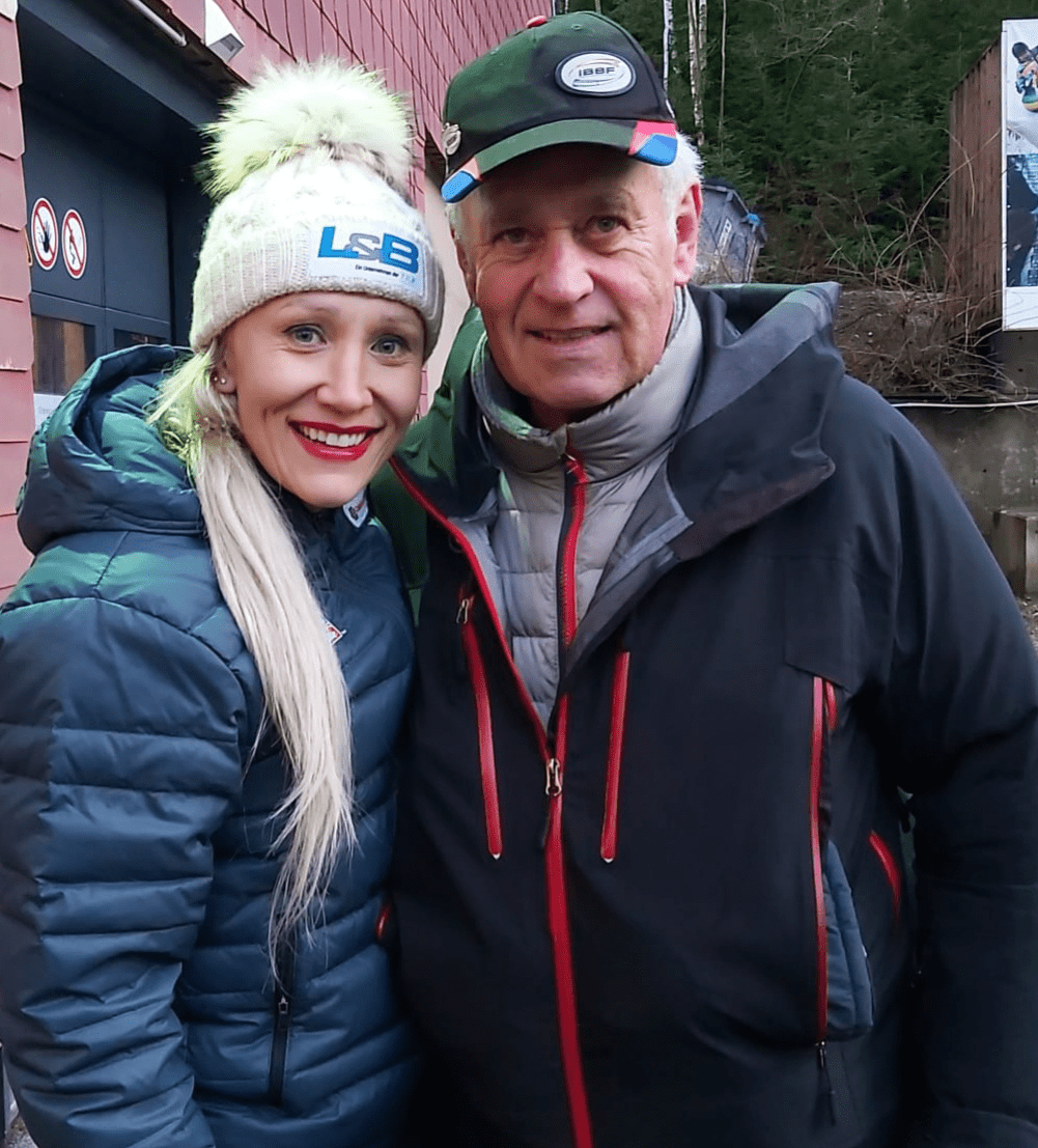 Peter Hell mit Olympiasiegerin & Weltmeisterin Kaillie Humphries (USA); Foto P.Hell