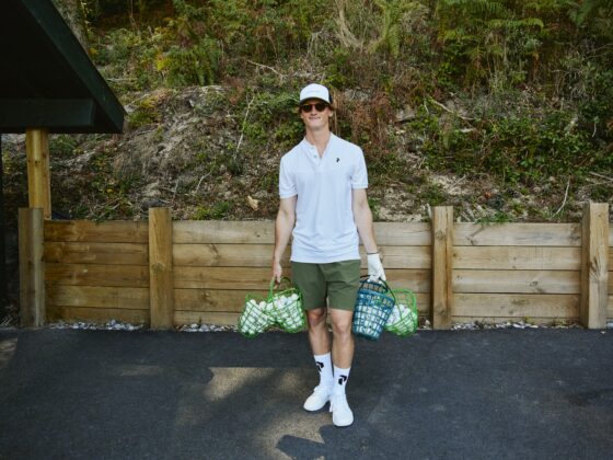 Golfer auf der Driving Range