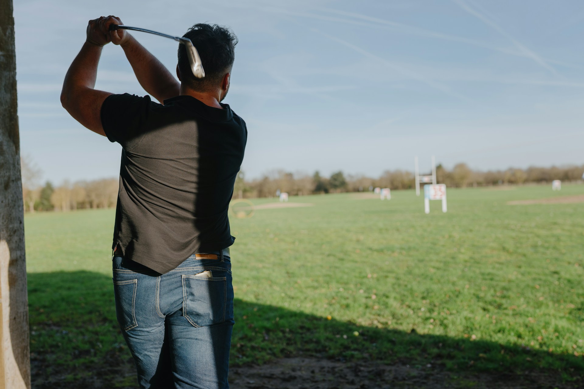 Golfer auf der Driving Range