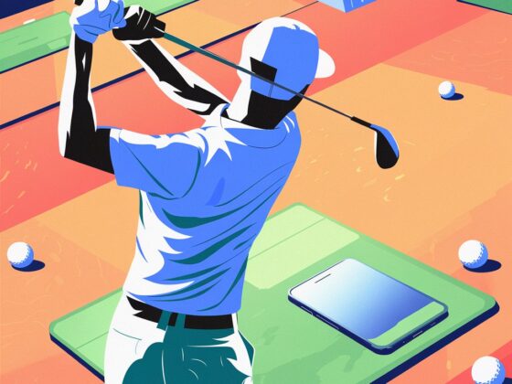 Golfer beim Training, Illustration