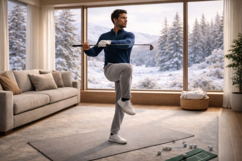 Wintergolf im Wohnzimmer: Effektive Übungen, um den Schwung zu erhalten wintergolf uebung -