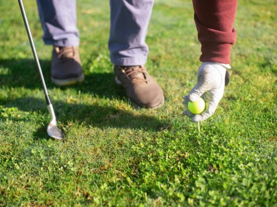 Aufteen auf dem Golfplatz.